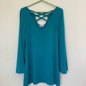 Tobi Turquoise Long sleeve dress